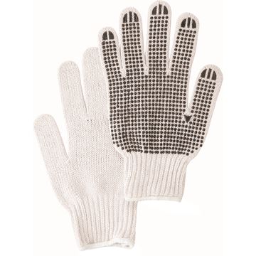 Zenith Safety Products - SAN489 Gants en poly/coton blanc & à pois