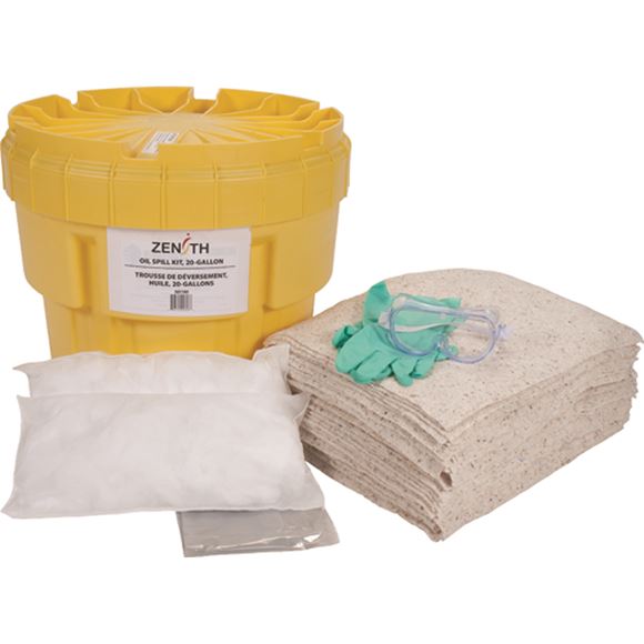 Zenith Safety Products - SEI180 Trousses écologiques de déversement, 20 gallons - Huile seulememt