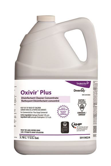 Oxivir Plus Nettoyant désinfectant concentré 1 galon diversey 5919024