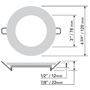 Dimensions de l'encastré DEL rond de 4" à profil mince