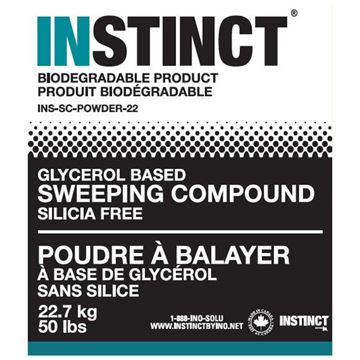 Étiquette de la poudre à balayer sans silice d'Instinct Étiquette de la poudre à balayer sans silice d'Instinct