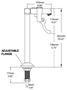 Remplisseur de verre piédestal schéma dimensionnel