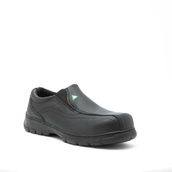 Image sur Club,  souliers de travail en cuir sans lacets Extra-Larges  (Noir)