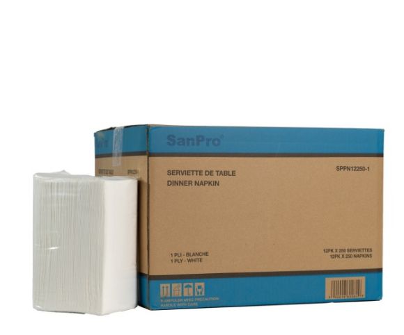 Image sur Serviette de table blanche 1 pli SanPro®