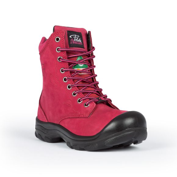 Picture of Women’s 8″ Steel toe work boot with zipper (Raspberry)