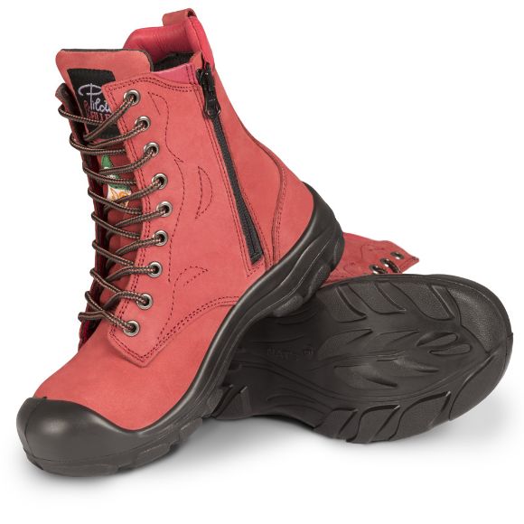 Picture of Women’s 8″ Steel toe work boot with zipper (Red)
