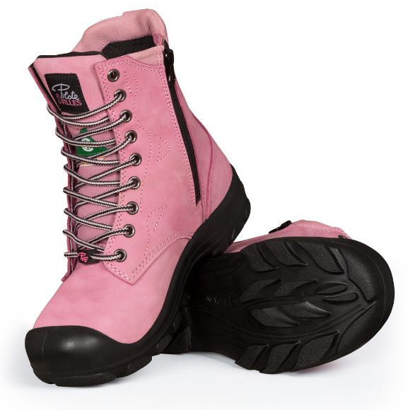 Image sur Bottes de sécurité 8″ à Cap d’Acier pour Femmes (Rose)