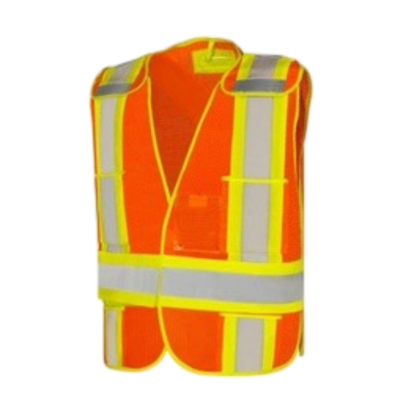 Image sur Veste haute visibilité Ground Force 5 points détachable orange /taille unique